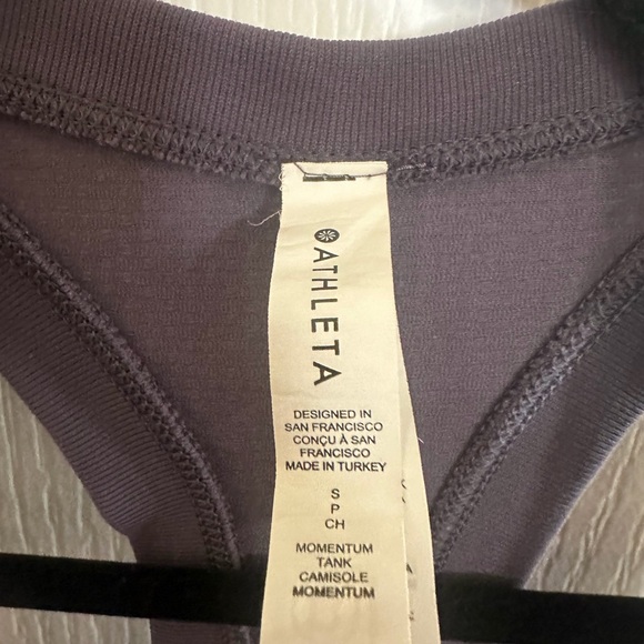 2/$30 Athleta Greyish Purple Racerback Tank Top.  Size S - Picture 2 of 3